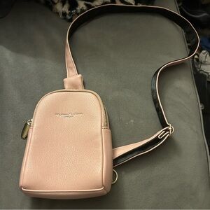 INICAT Travel Small Crossbody Sling Bag Vegan Leather Fanny Packs light pink